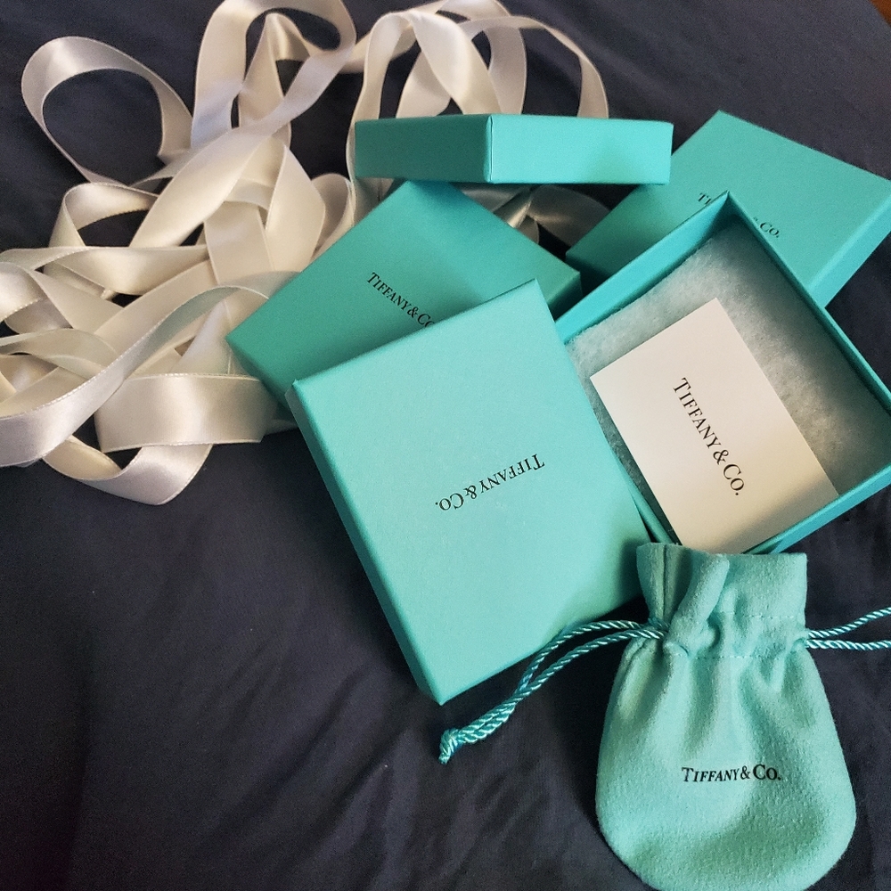 Genuine Tiffany & Co. boxes with ribbon